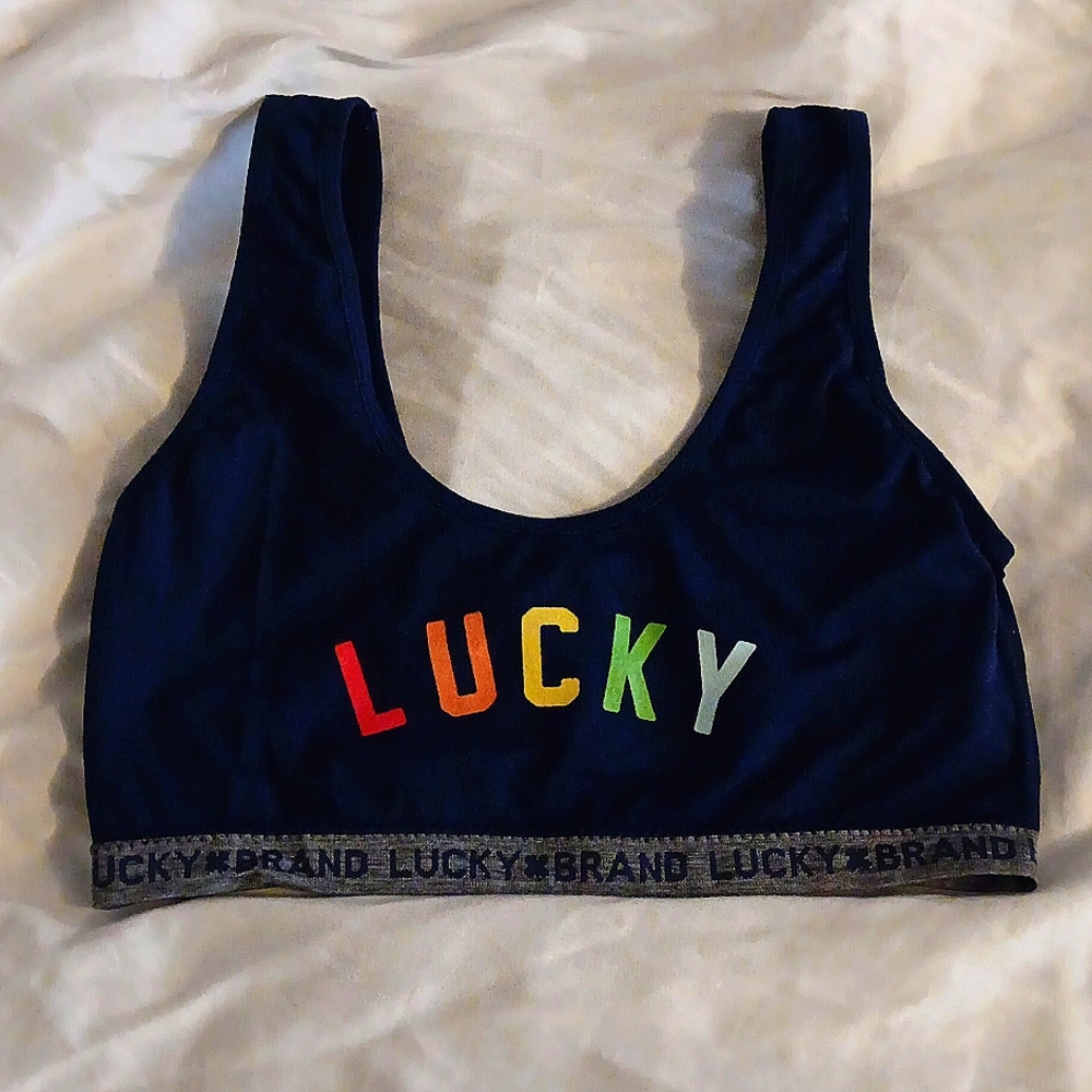 Lucky Brand Sports Bra with Rainbow Logo